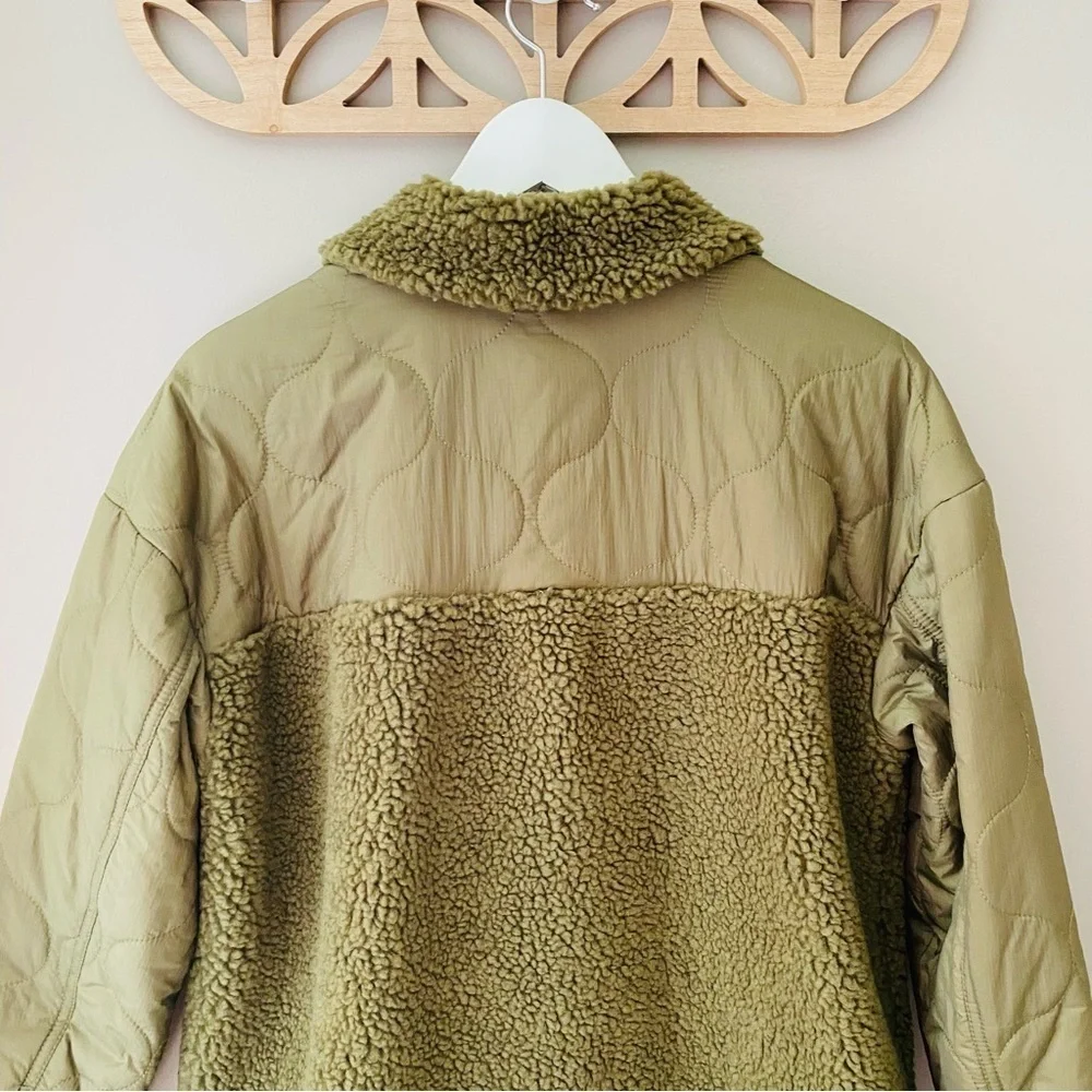 Madewell Hybrid Sherpa Jacket Green Sz Small